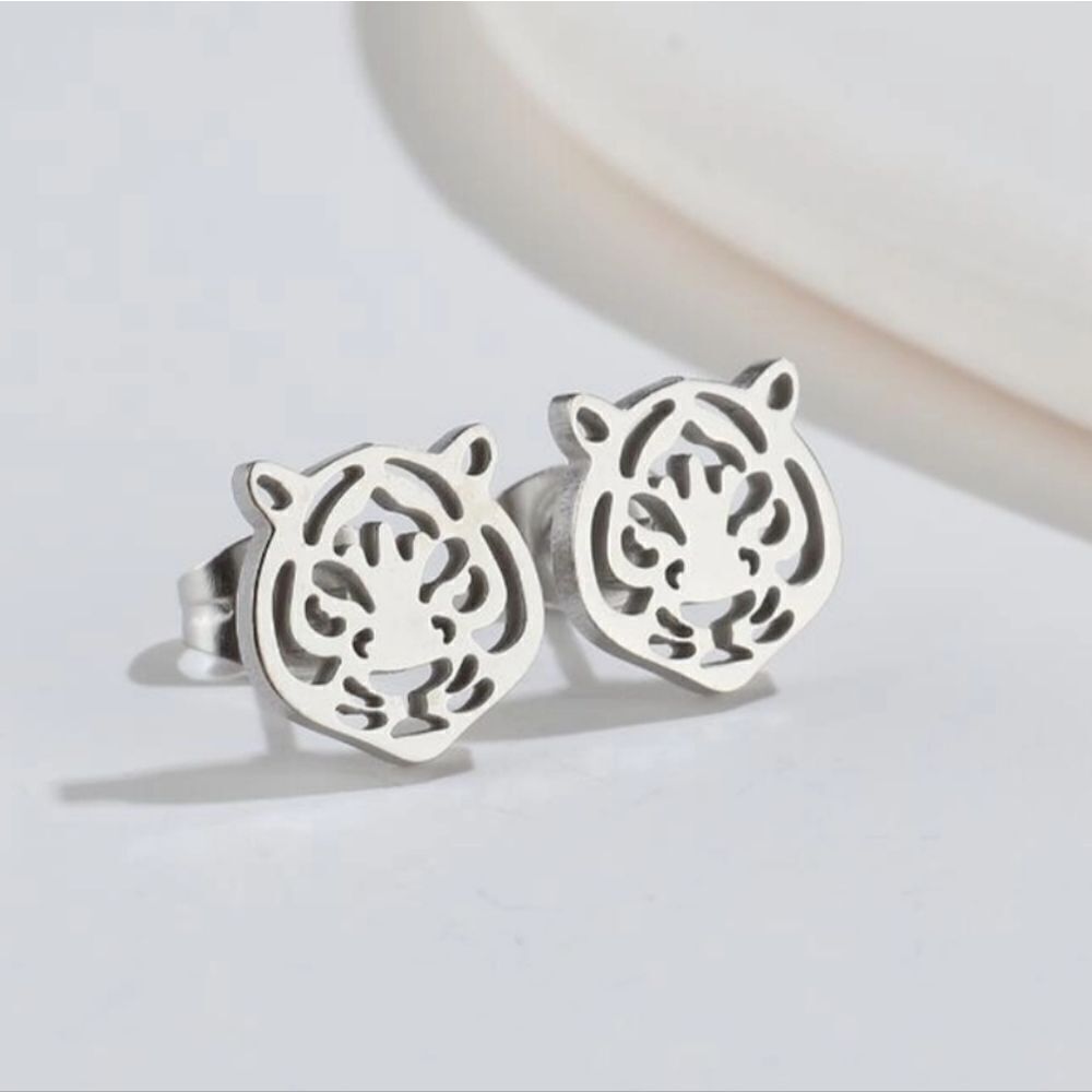 Stainless Steel TIGER TEAM PRIDE STUD EARRINGS